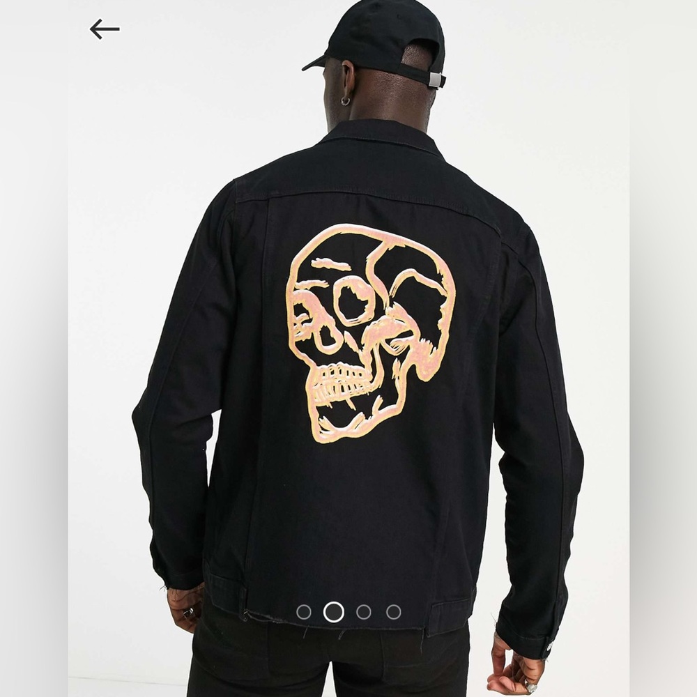 Denim Jacket with screen printed skull - Bolongaro Trevor